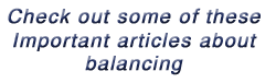 Check out some of these important articles about balancing